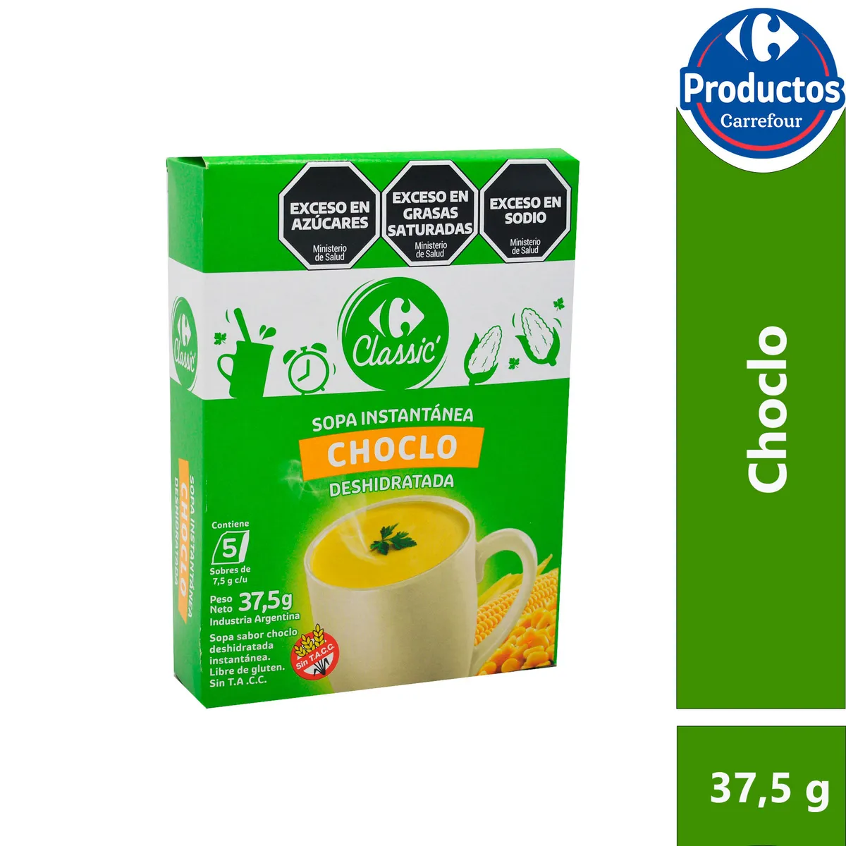 Sopa instantanea Carrefour classic light de choclo 5 uni