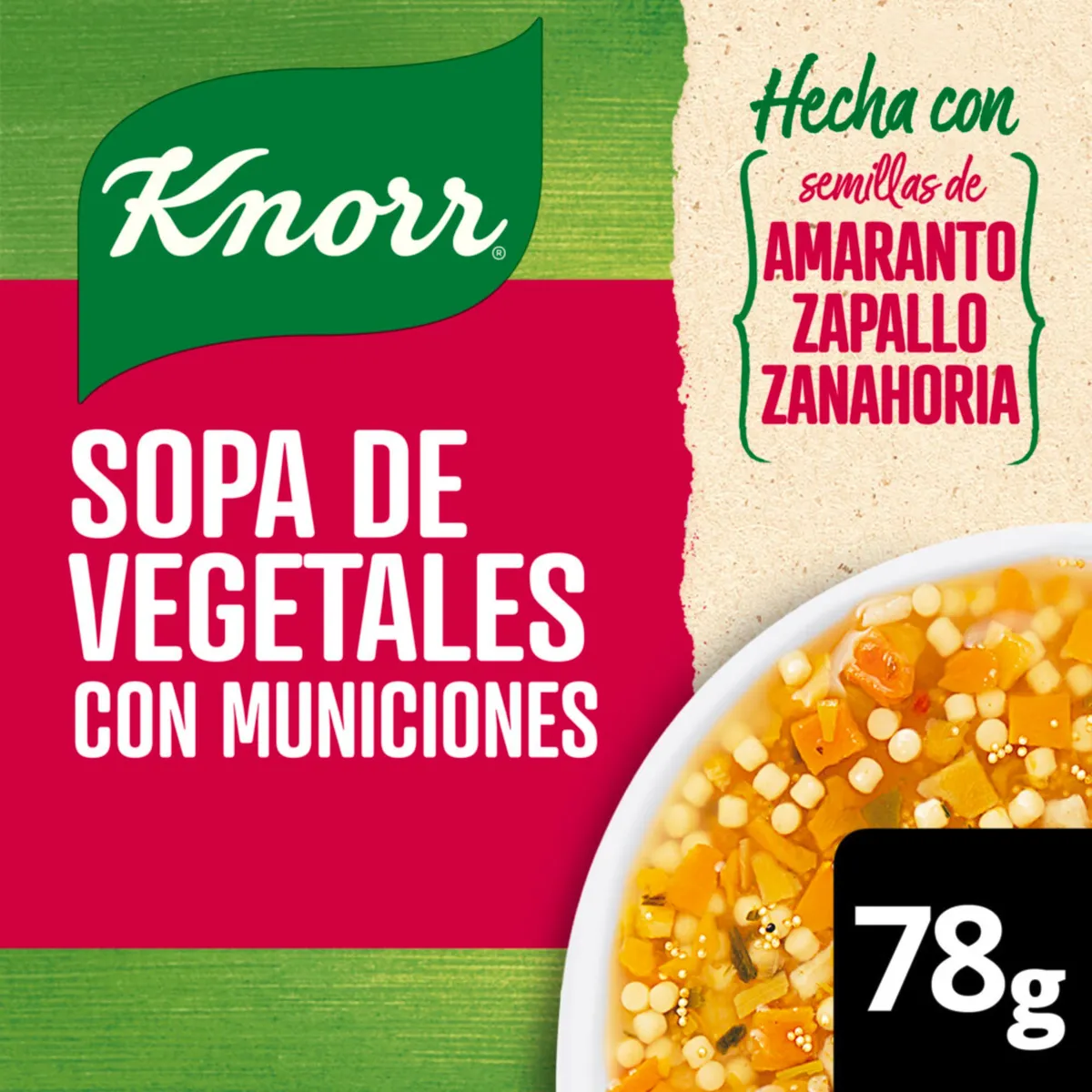 Sopa de vegetales Knorr con amaranto 78 g.
