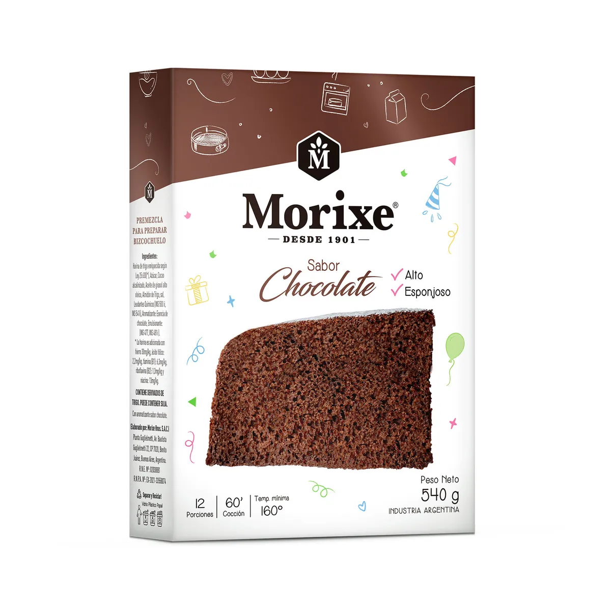 Bizcochuelo Morixe de chocolate 540 g.