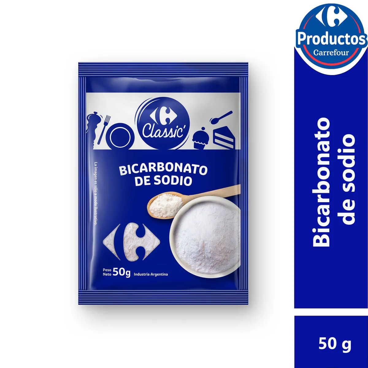 Bicarbonato de sodio Carrefour Classic 50 g.