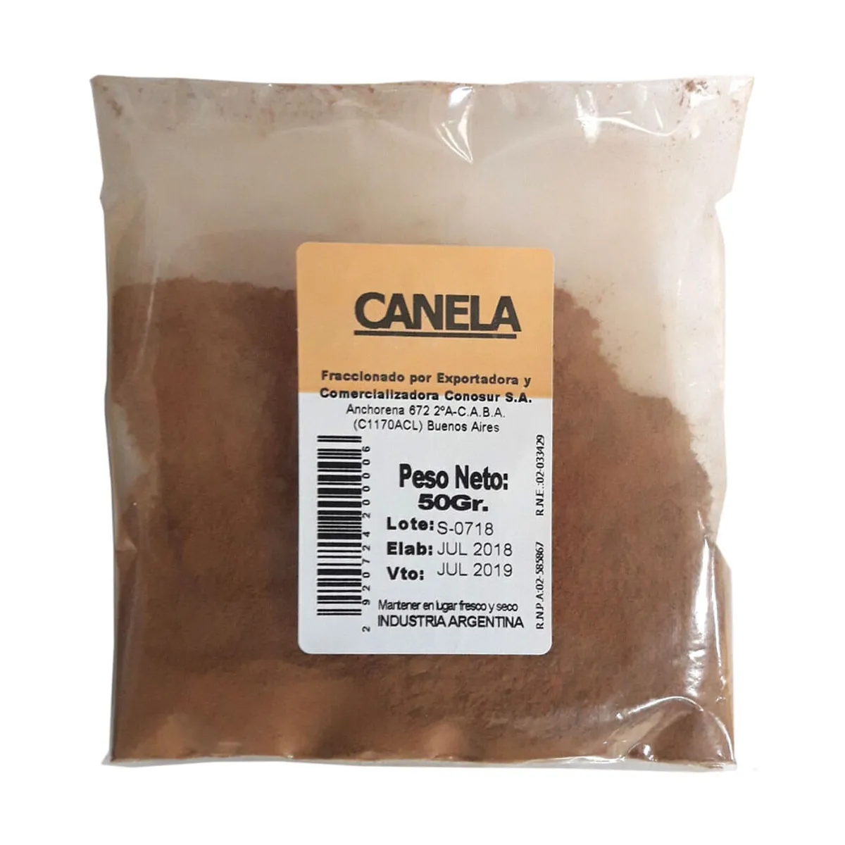 Canela molida 50 g.