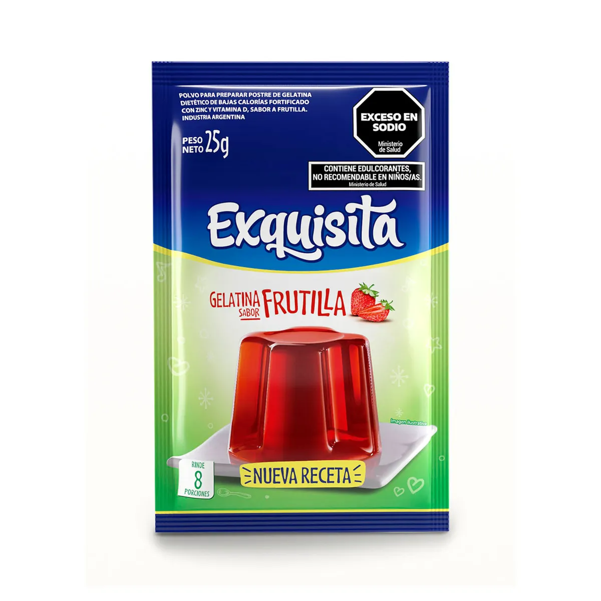 Gelatina light Exquista de frutilla 25 g.