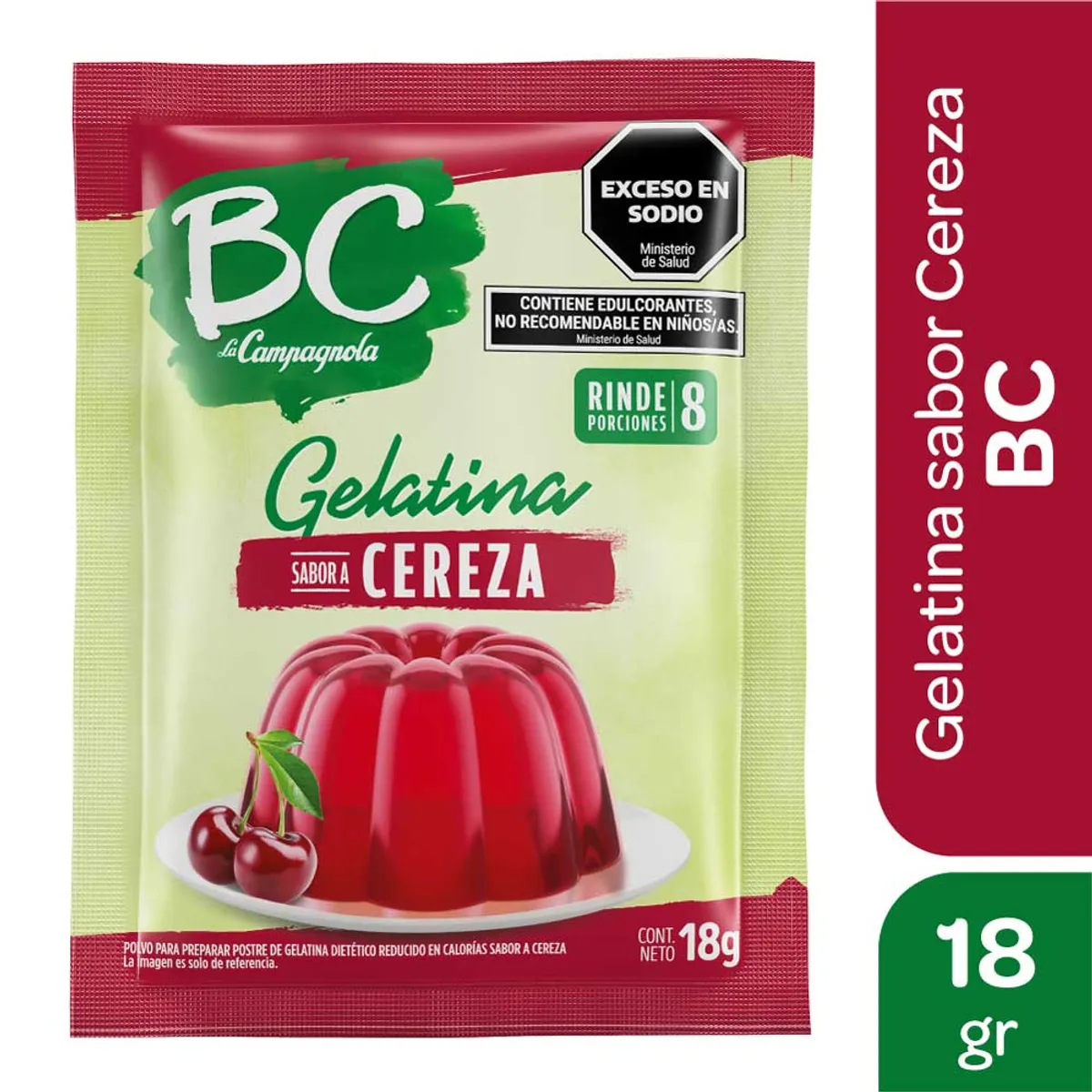 Gelatina light BC de cereza 18 grs