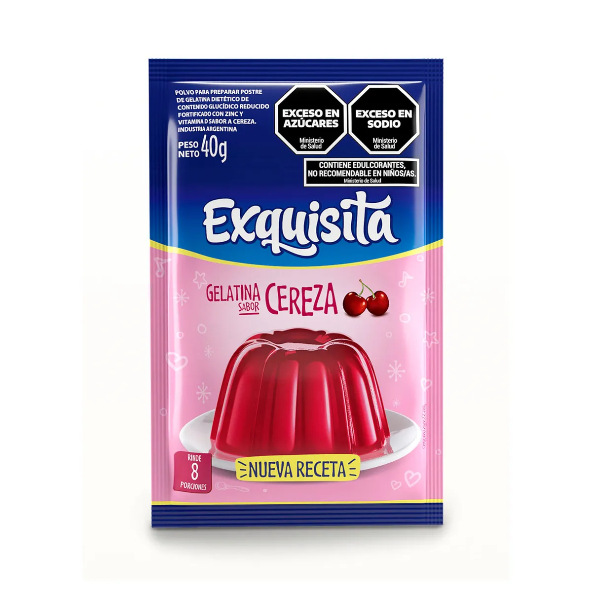 Gelatina Exquisita de cereza 40 g.