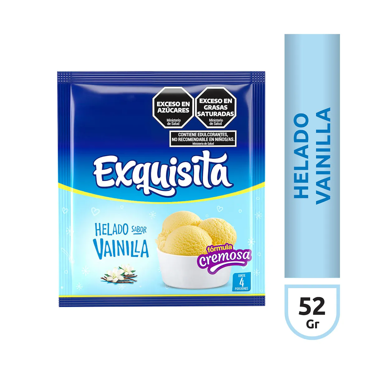 Polvo pre mezcla Exquisita helado sabor vainilla 52 g.