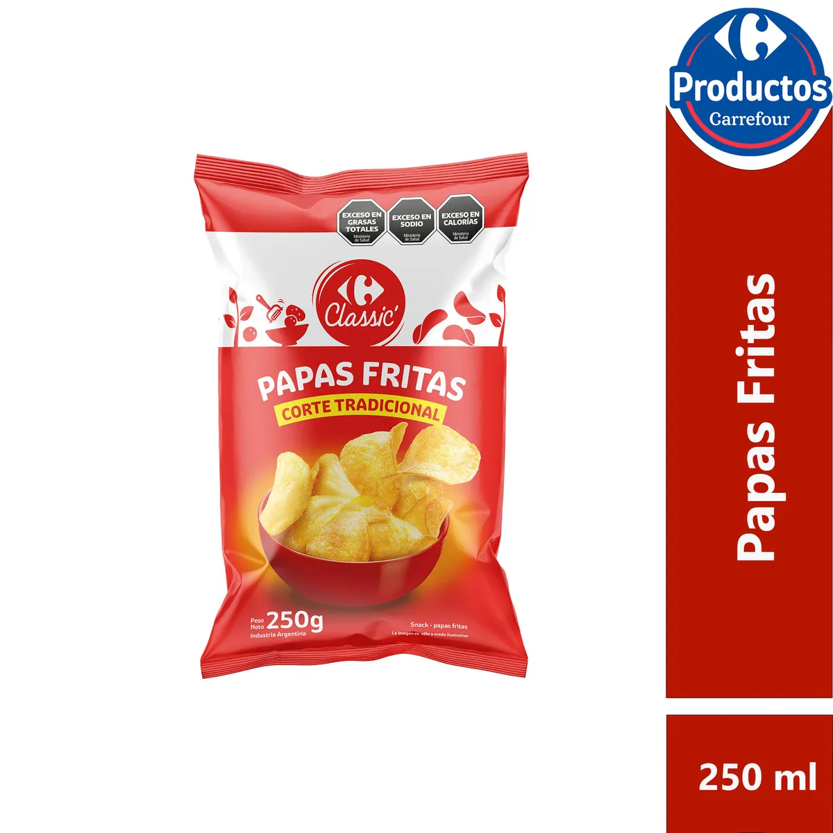 Papas fritas Carrefour Classic en bolsa 250 grs