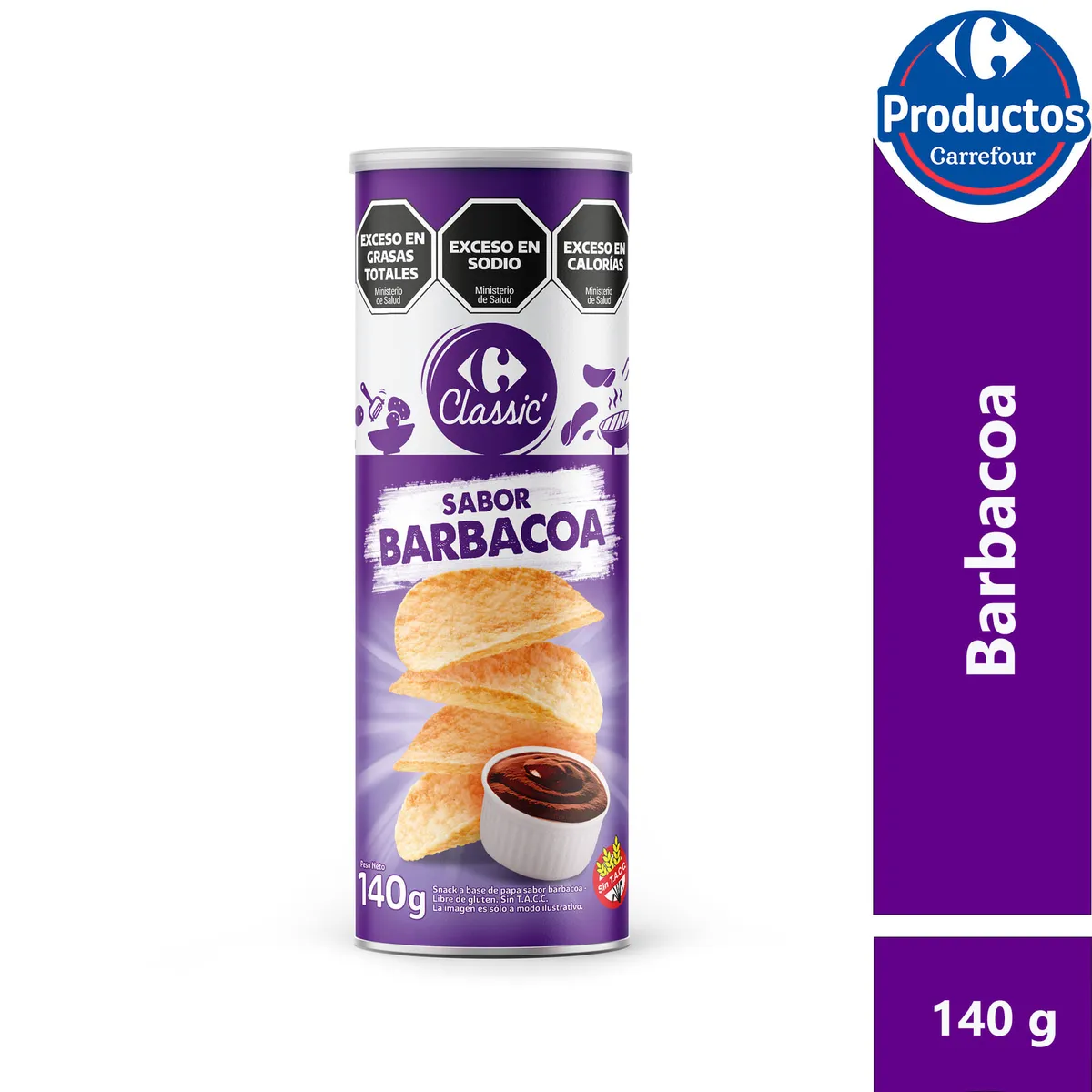 Papas fritas Carrefour Classic de barbacoa 140 g.
