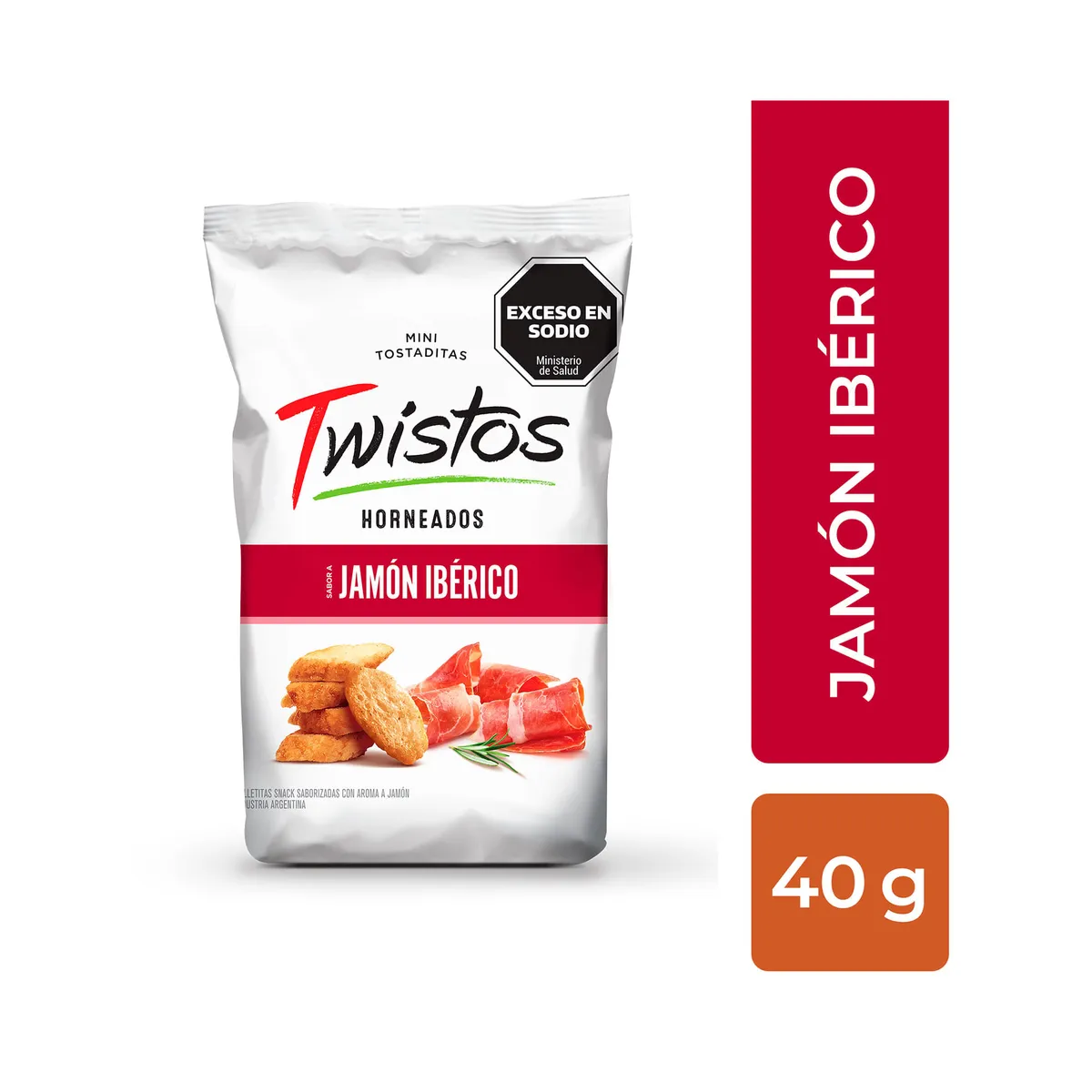 Mini tostaditas Twistos de jamón 40 grs