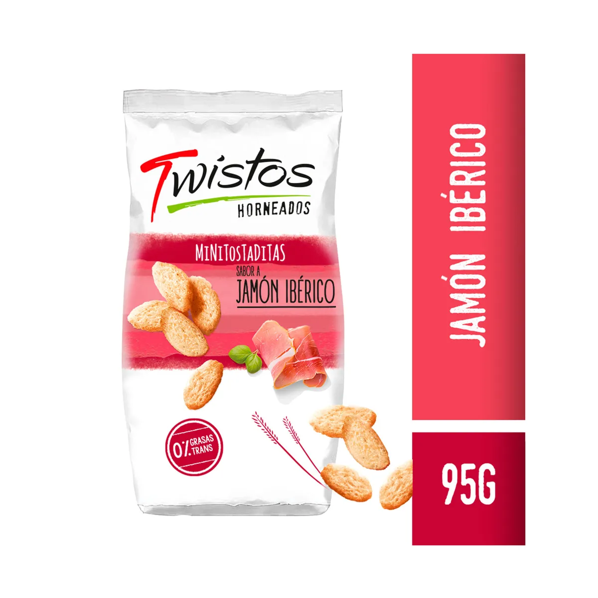 Mini tostaditas Twistos jamón ibérico 95 g.