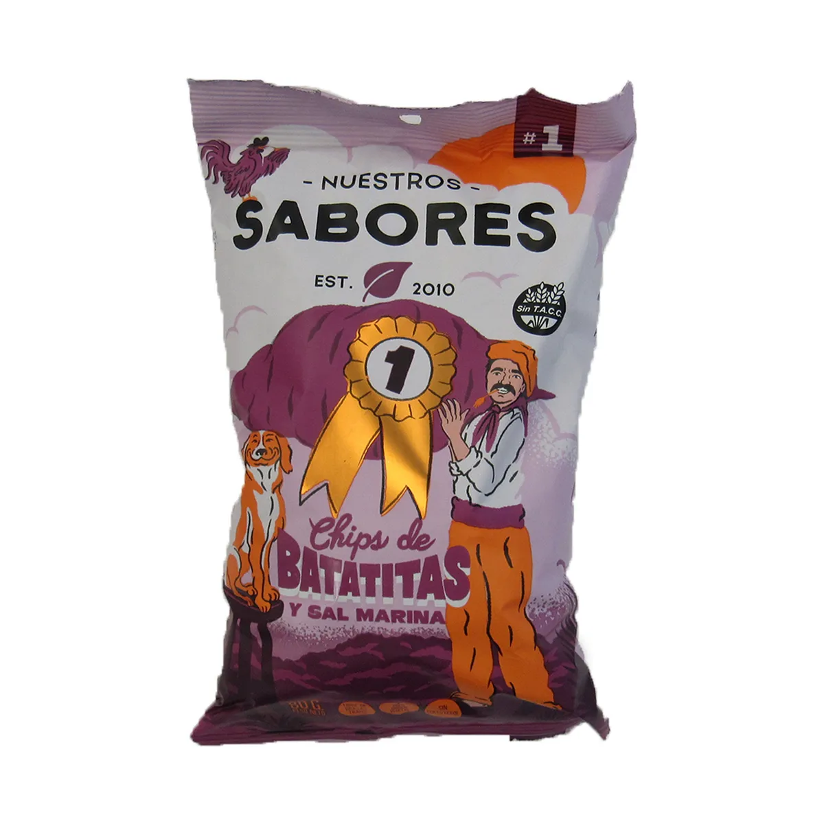 Chips de batata sin TACC Nuestros Sabores yukitas 70 g.