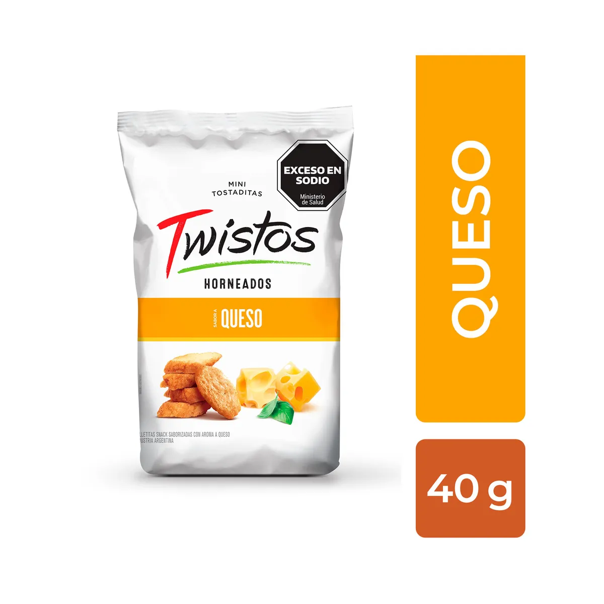 Mini tostaditas Twistos de queso 40 grs