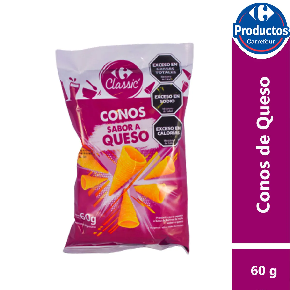 Conos sabor queso Carrefour classic 60 g.