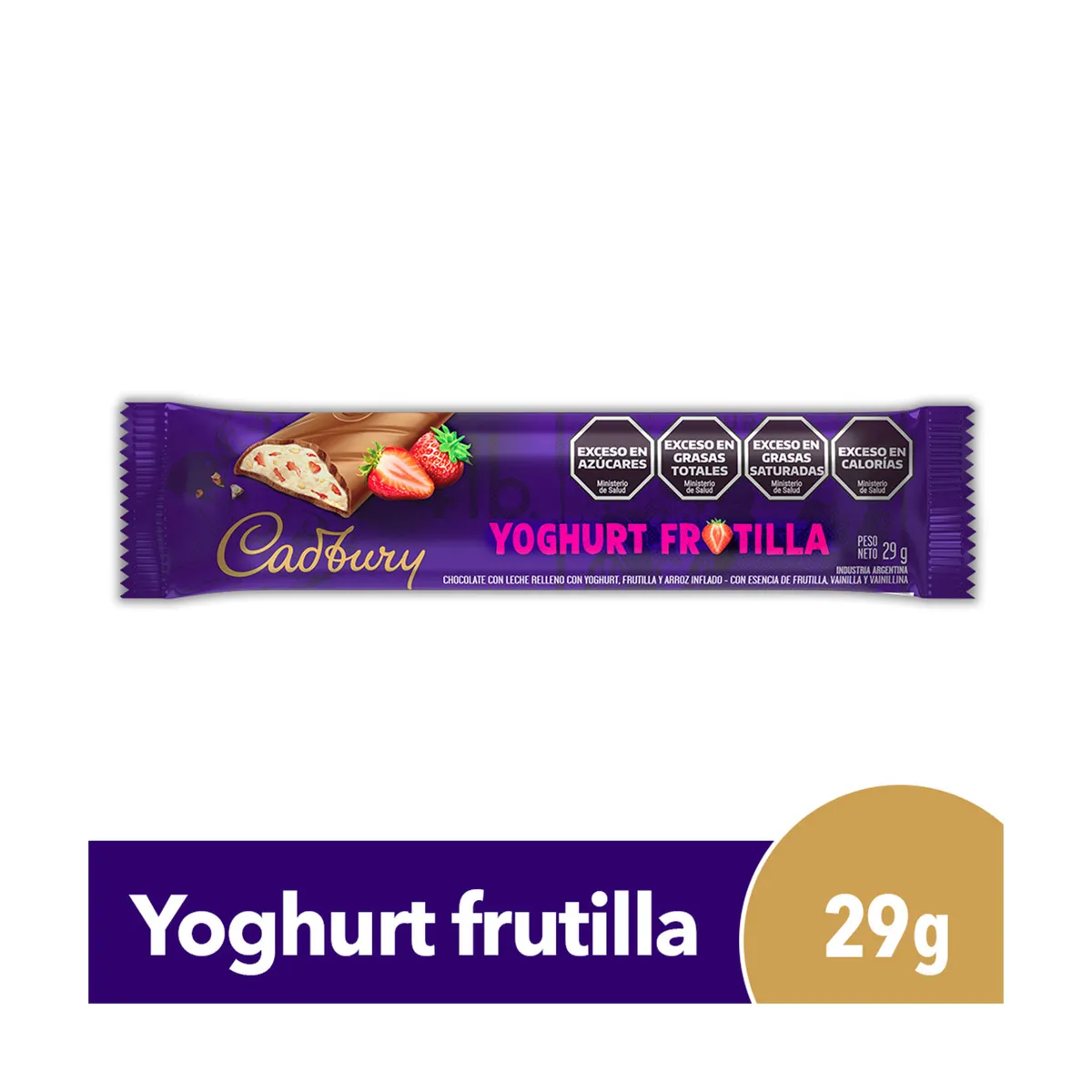 Chocolate Cadbury relleno yoghurt frutilla 29 g.
