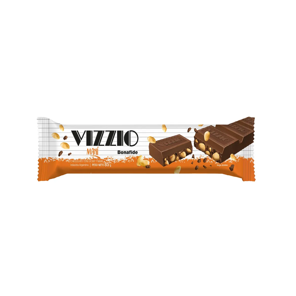 Tableta chocolate Vizzio con maní 85 g.