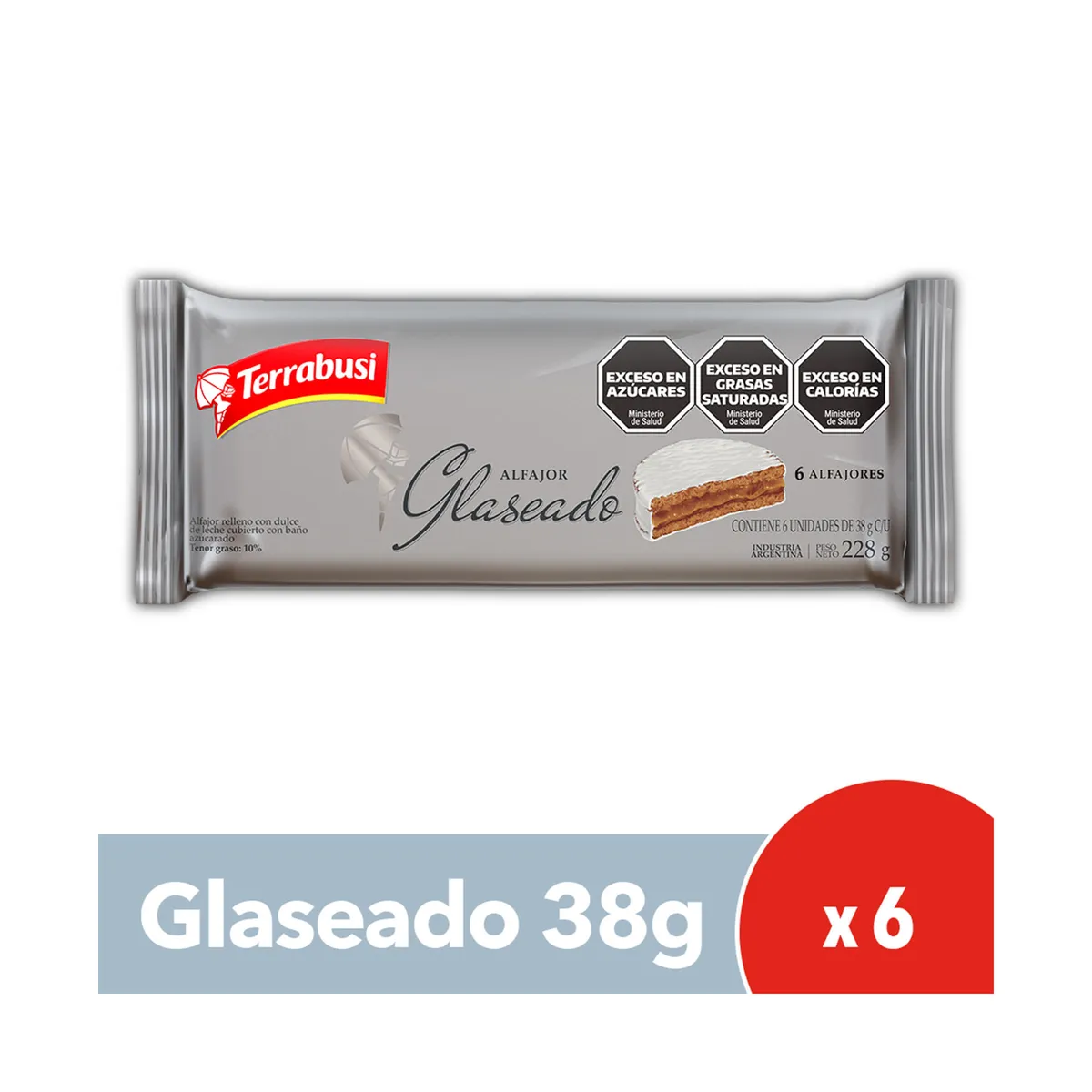 Alfajor Terrabusi blanco glaseado pack 6 uni
