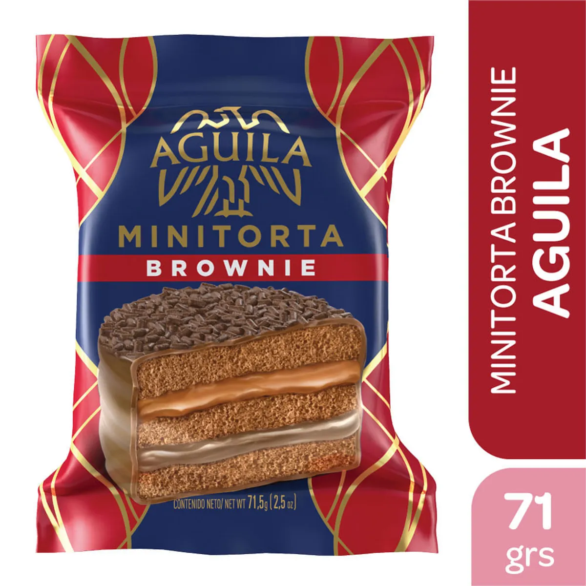 Alfajor brownie Aguila mini torta 71.5 g.