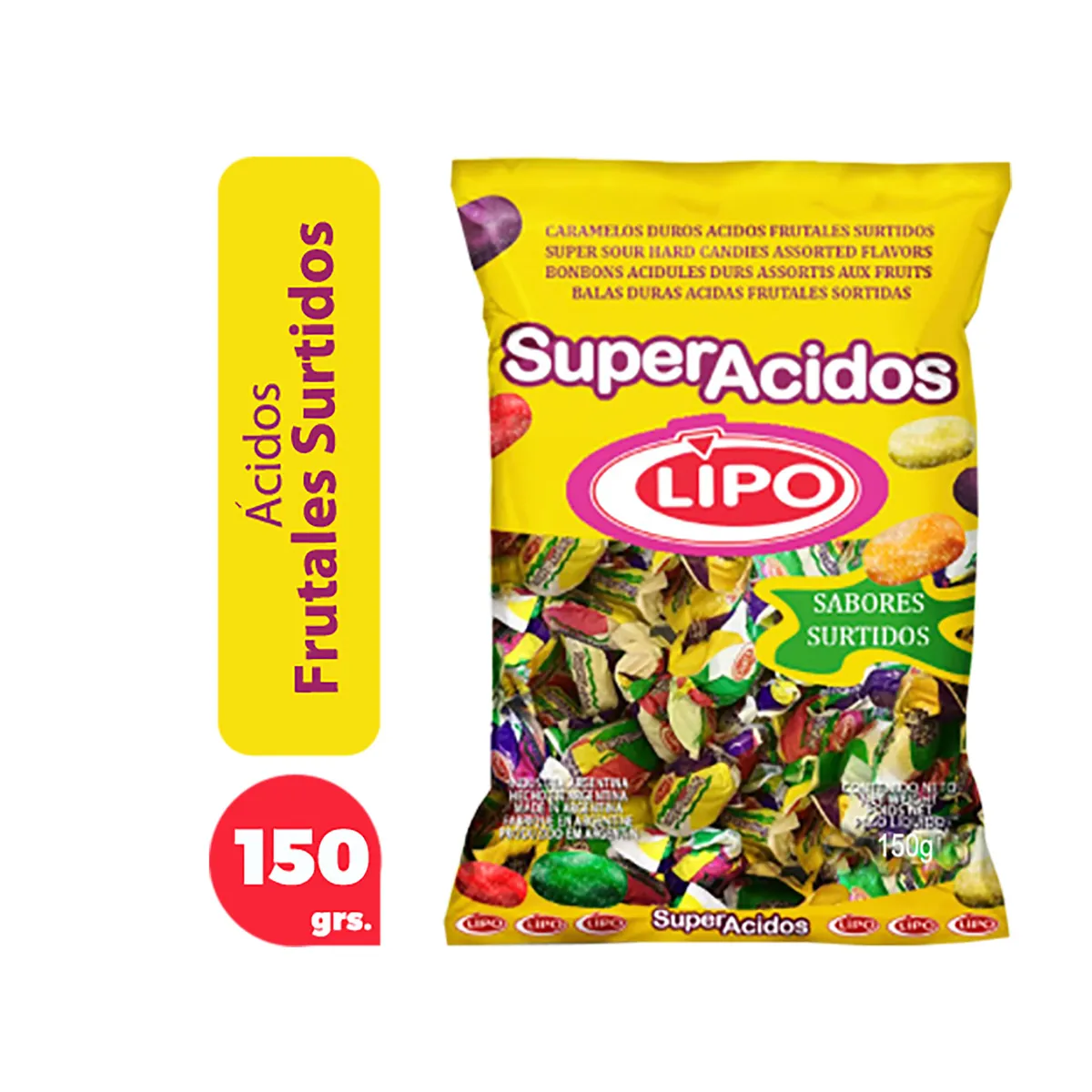Caramelos Lipo super ácidos 150 g.