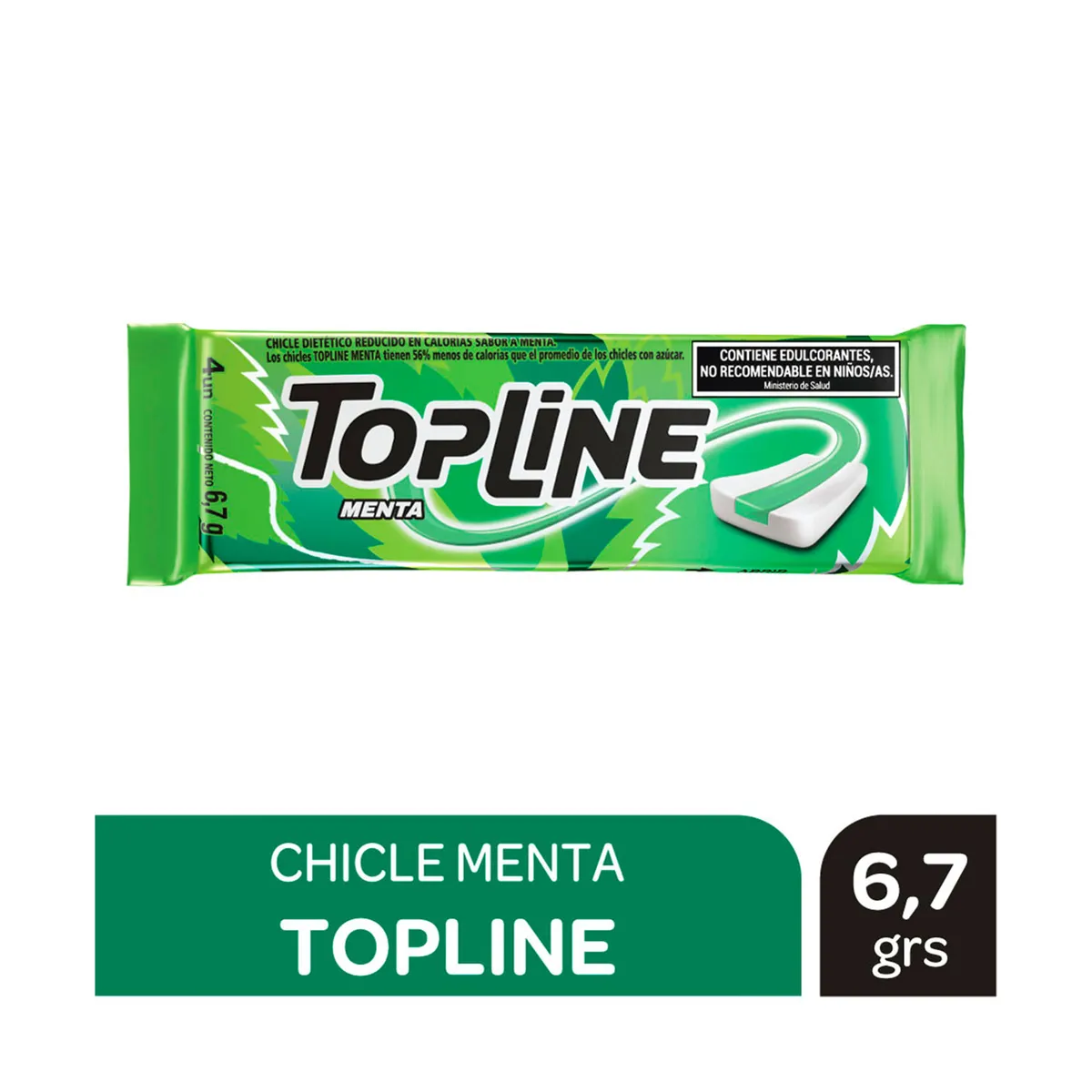 Chicles Topline tableta menta 6.7 g.