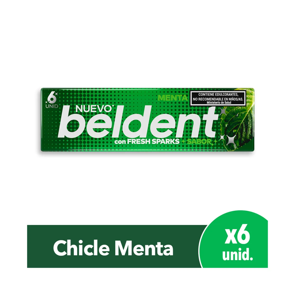 Chicles Beldent menta 20 g.