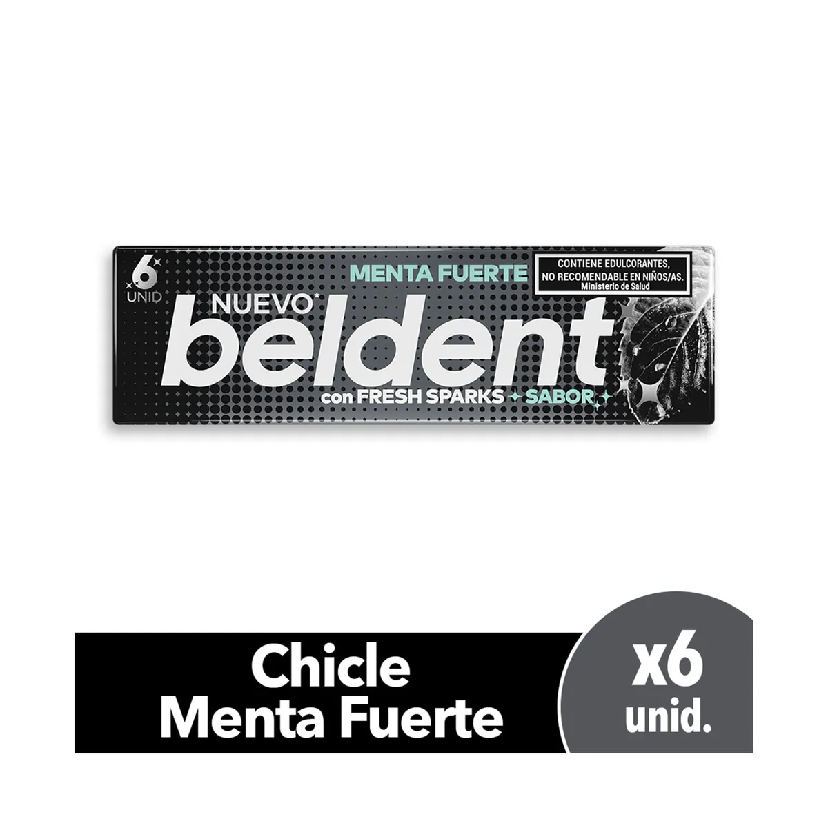 Chicles Beldent menta fuerte 20 g.