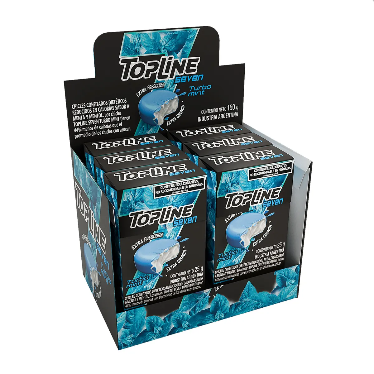 Chicles confitados Topline turbo mint 25 grs