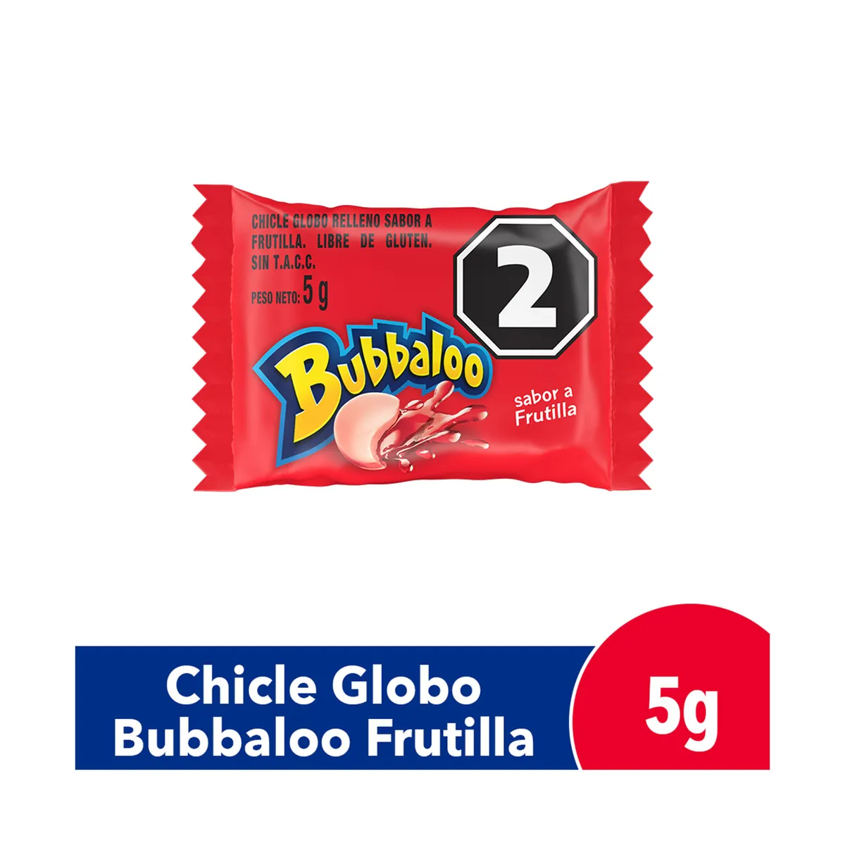 Chicle de frutilla Bubbaloo 5 g.