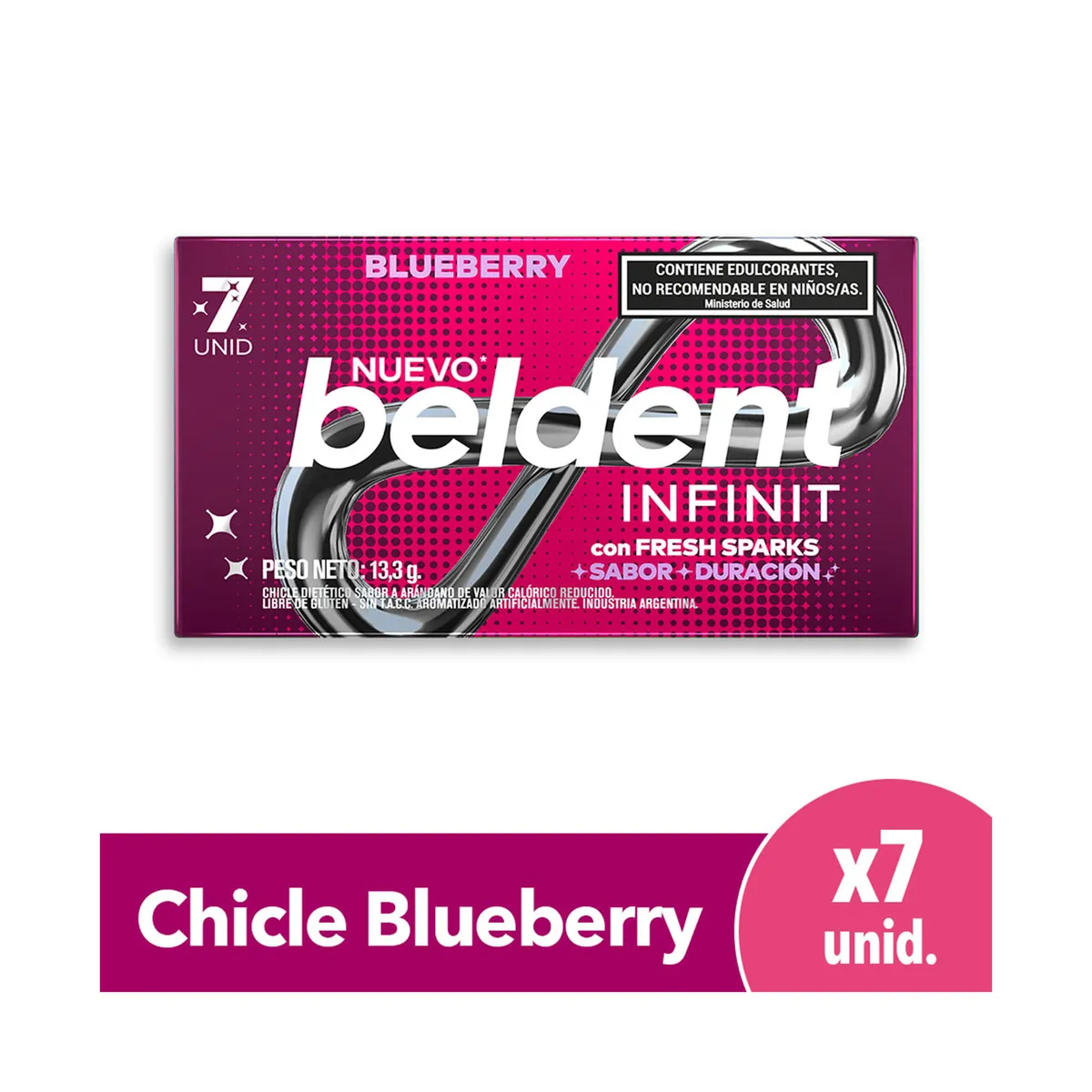 Chicles Beldent Infinit blueberry 13,3 g.