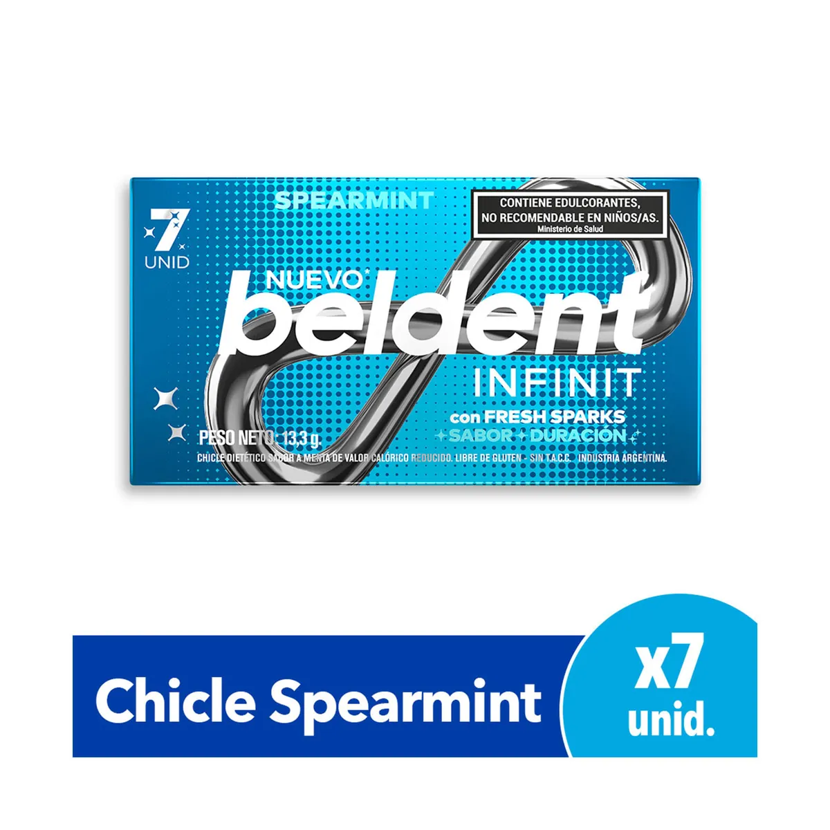 Chicles Beldent Infinit mentol 13,3 g.