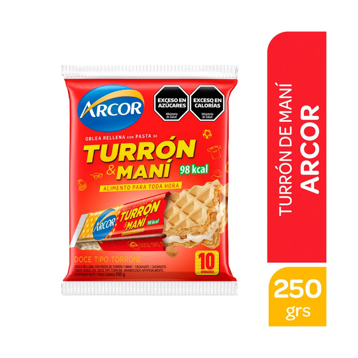 Oblea Arcor turrón y maní 10 u. x 25 g.