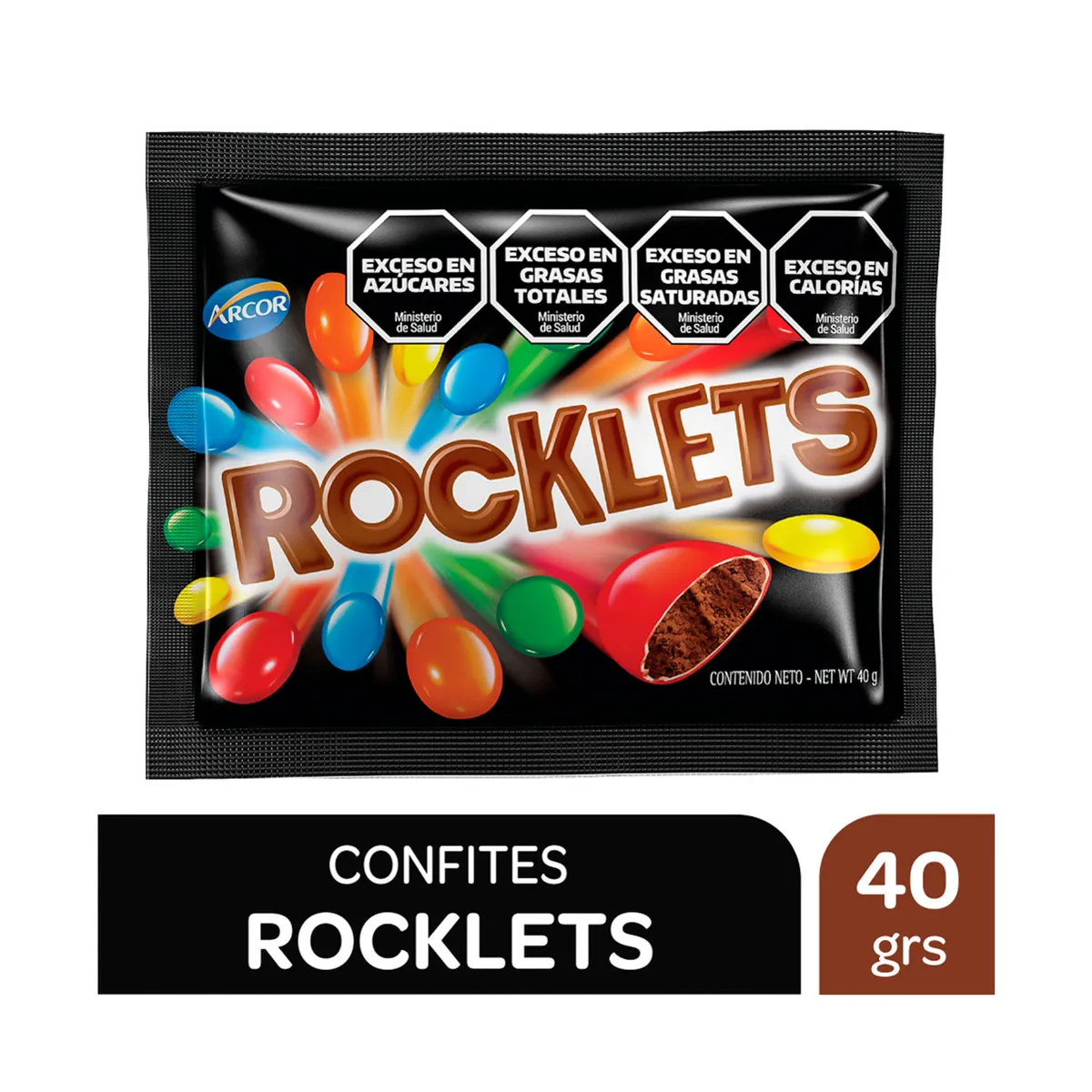 Confites de chocolate Rocklets 40 g.