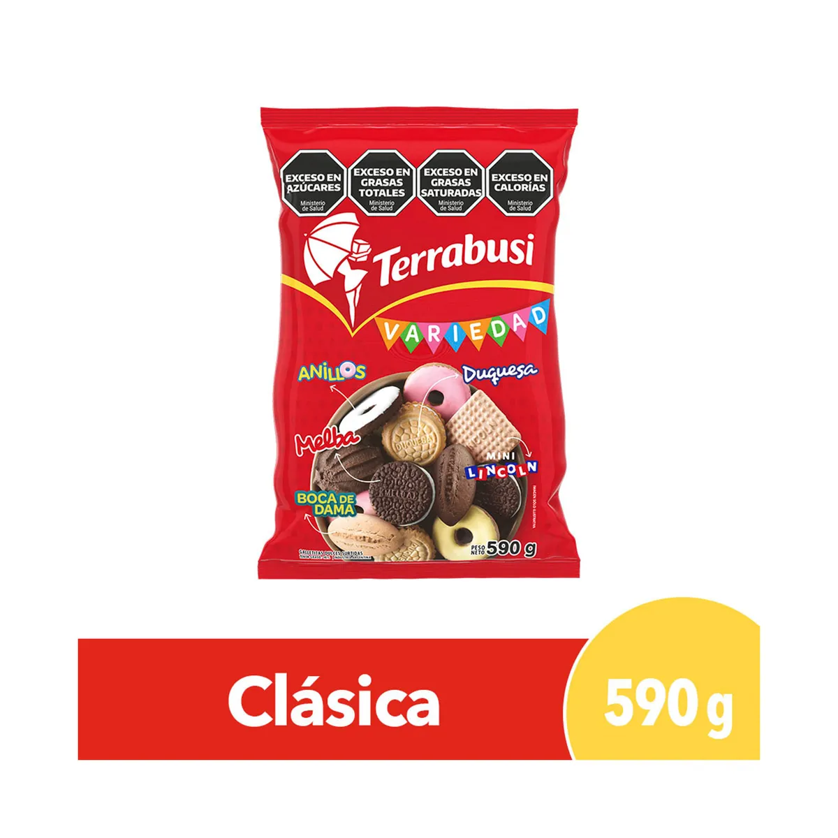 Galletitas dulces Variedad Terrabusi mix tamaño familiar 590 g.
