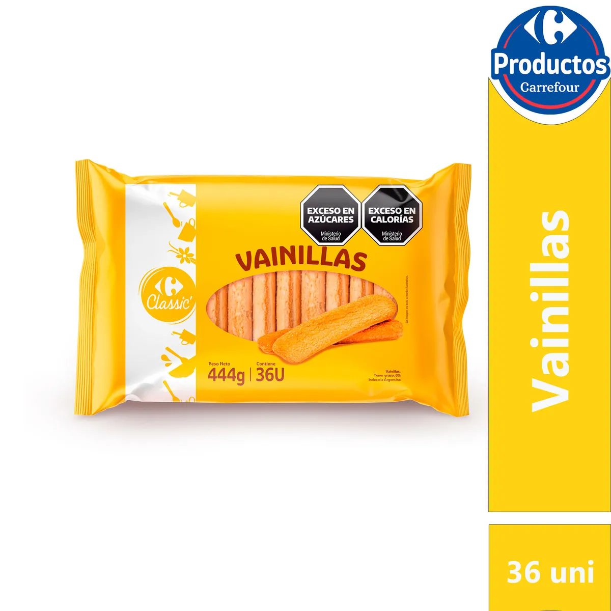 Vainillas Carrefour flow pack 444 g.