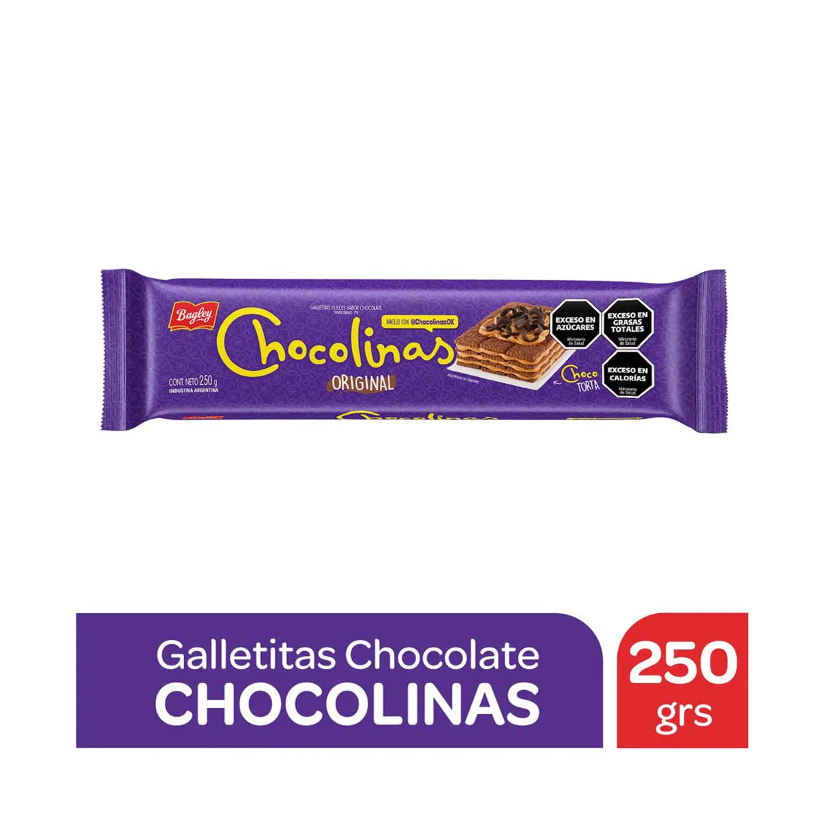 Galletitas Chocolina de chocolate 250 g.