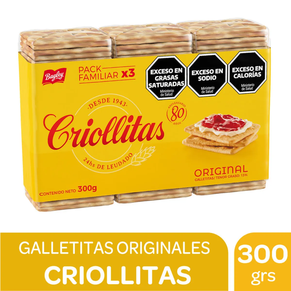 Galletitas original Criollitas 100 g. x 3 uni
