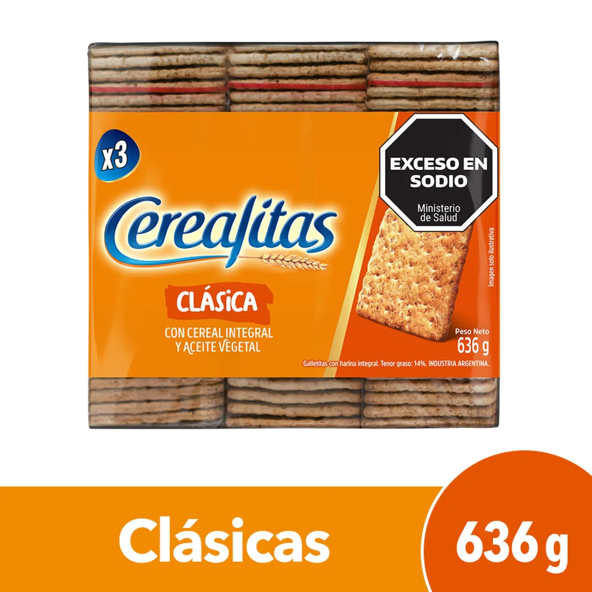 Galletitas crackers Cerealitas clásicas 636 g.