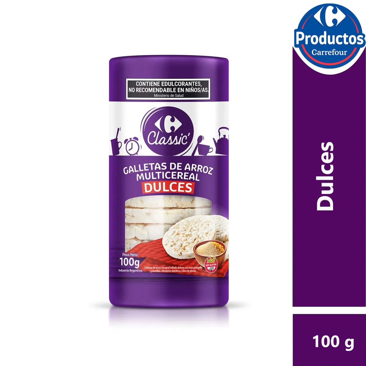 Galletas de arroz dulce multicereal Carrefour Classic 100 grs