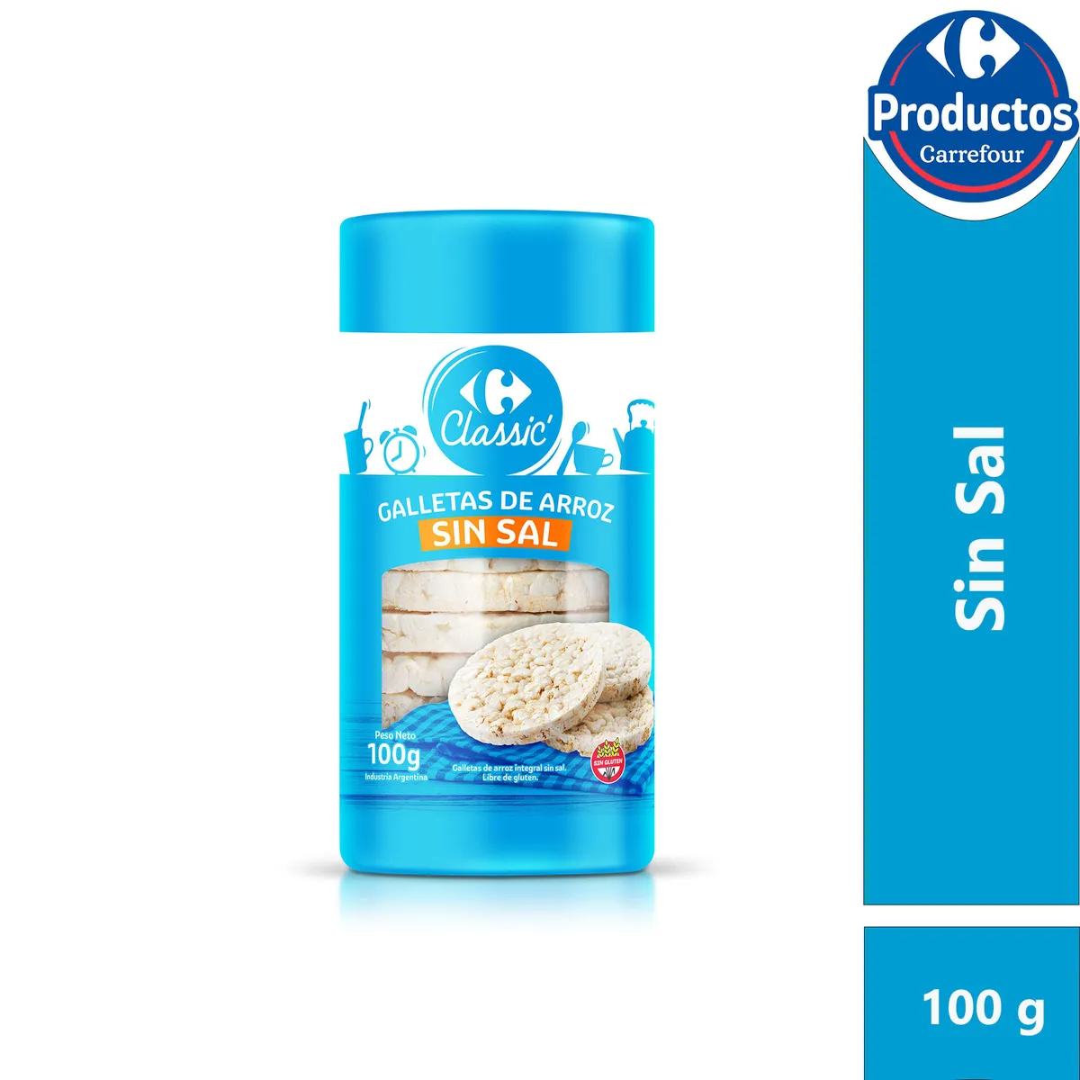 Galletas de arroz sin sal Carrefour Classic 100 grs