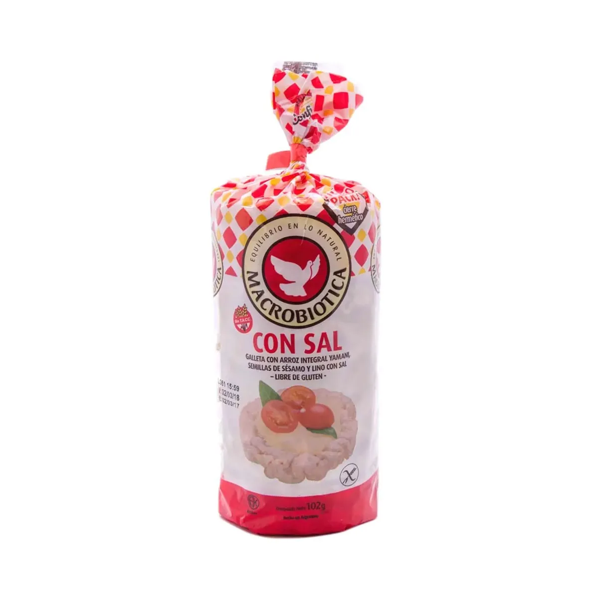 Galletas de arroz lino sin sellos Macrobiotica 102 g.