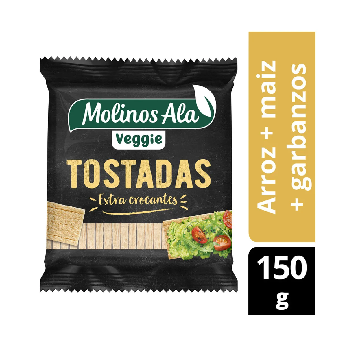 Tostada de arroz Molinos ala garbanzo maíz 150 g.