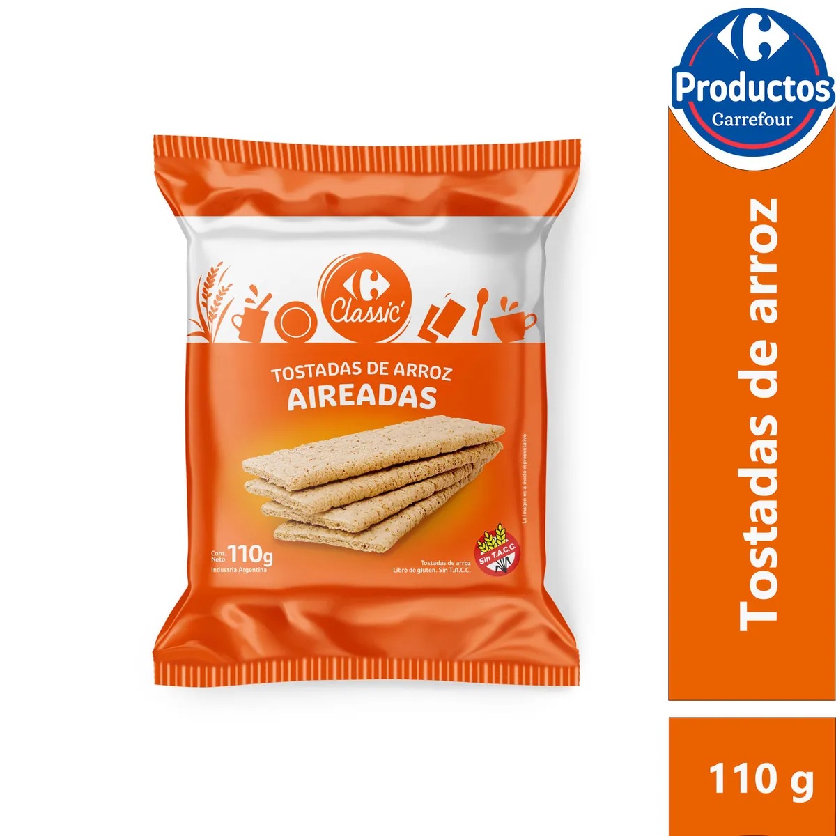 Tostadas de arroz Carrefour classic aireadas sin TACC