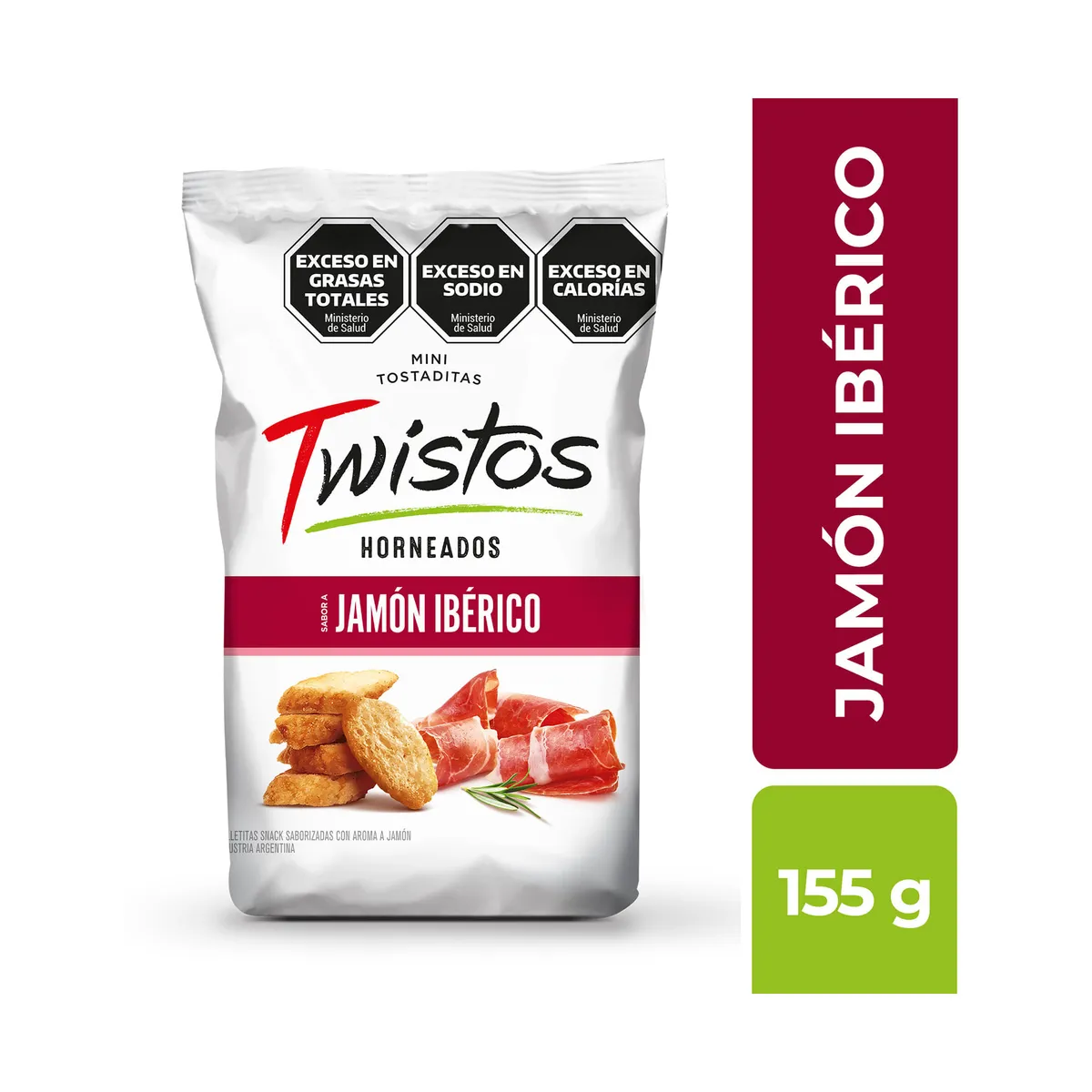 Mini tostadas de jamón ibérico Twistos 155 g.