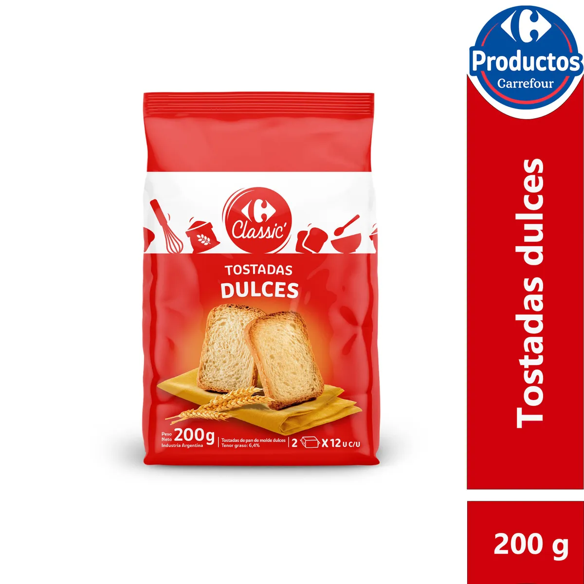 Tostadas Carrefour classic dulces 200 g.