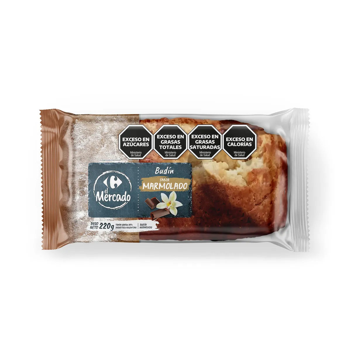 Budin marmolado El Mercado 220 g.