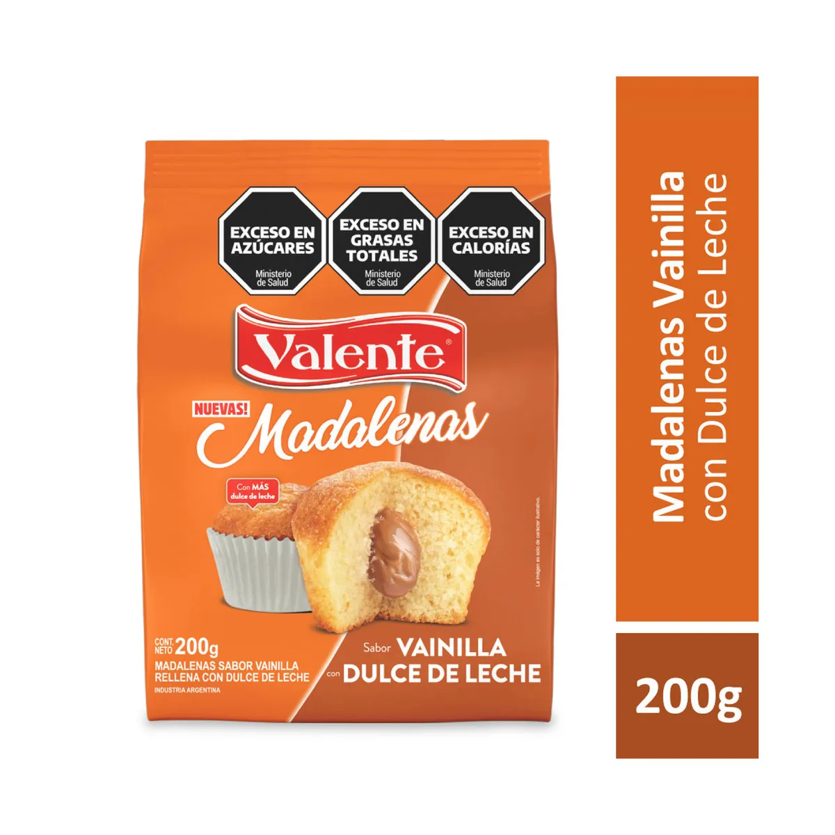 Madalenas rellenas con dulce de leche Valente 200 grs