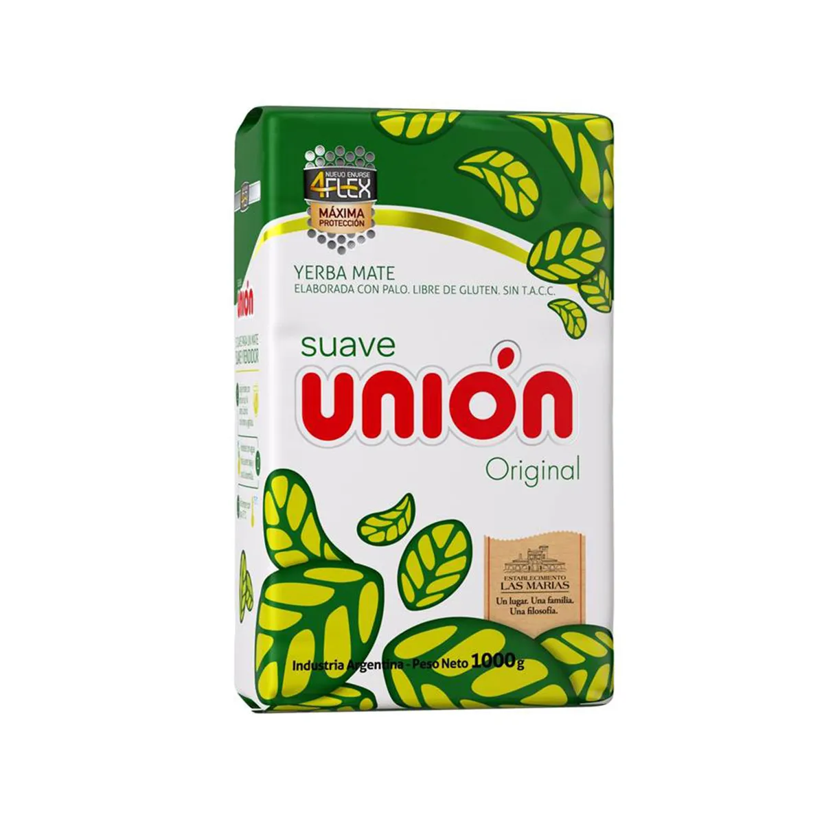 Yerba mate suave Unión 4flex 1 kg.