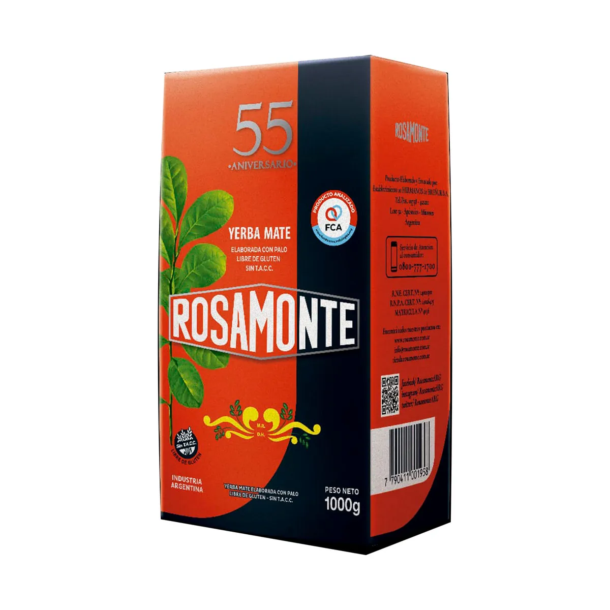 Yerba mate Rosamonte 55 aniversario 1 kg.