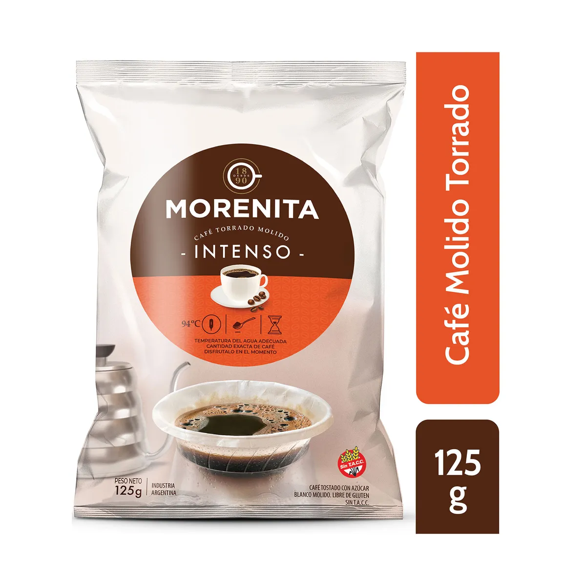 Café molido torrado intenso la Morenita 125 g.