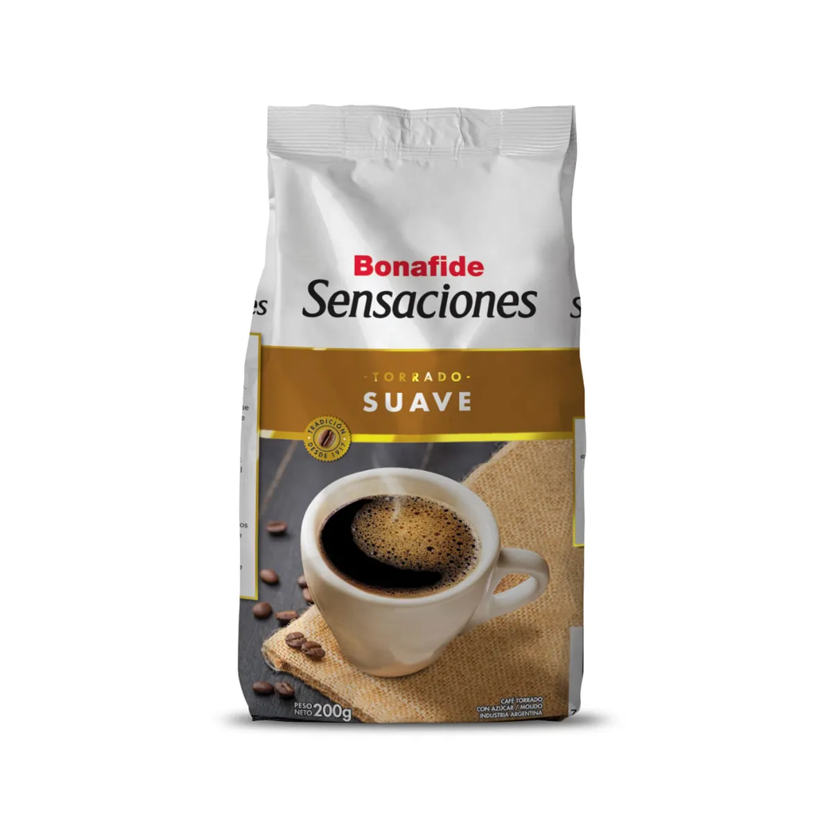Café molido torrado Bonafide Sensaciones suave 200 grs