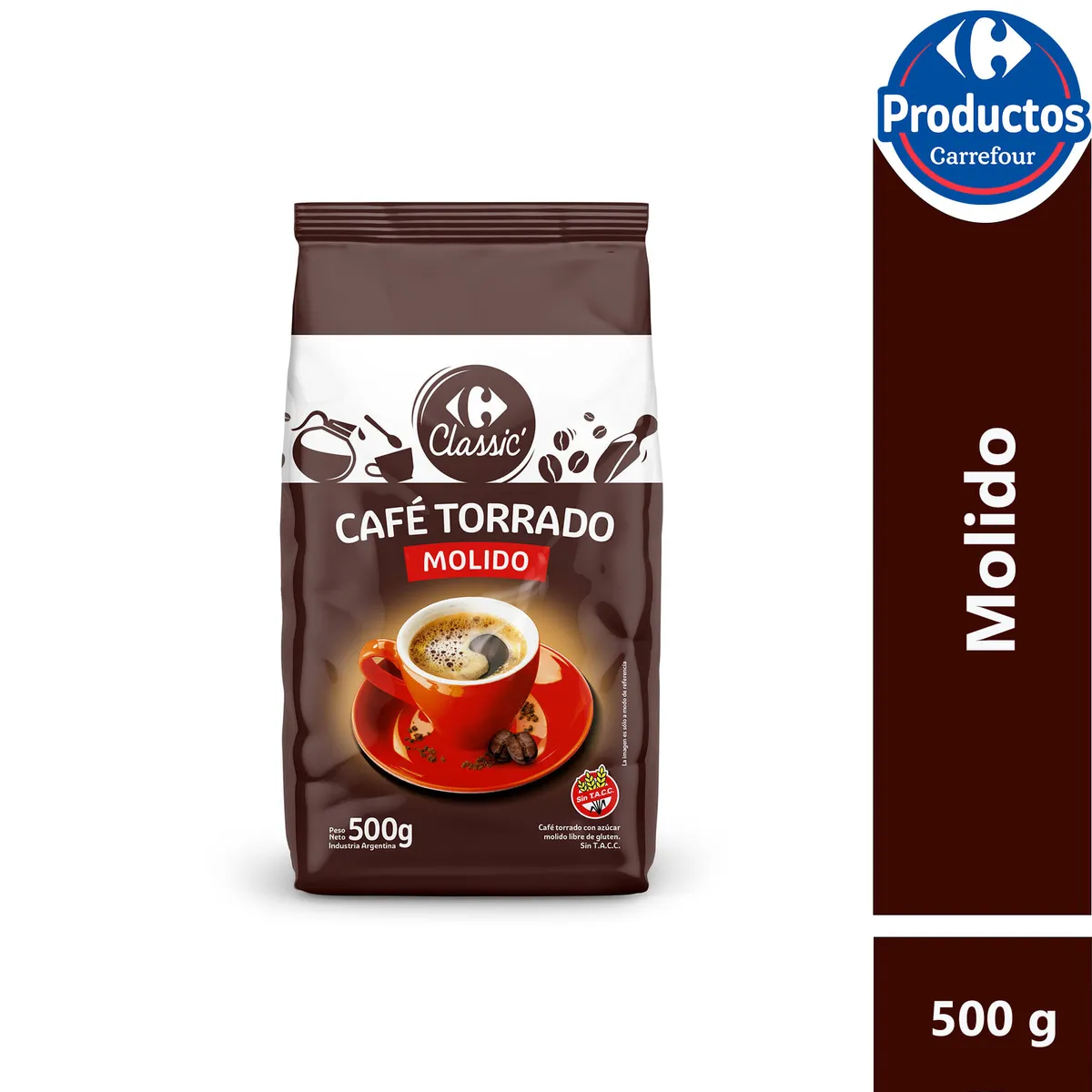 Café molido Carrefour Classic torrado doypack 500 grs