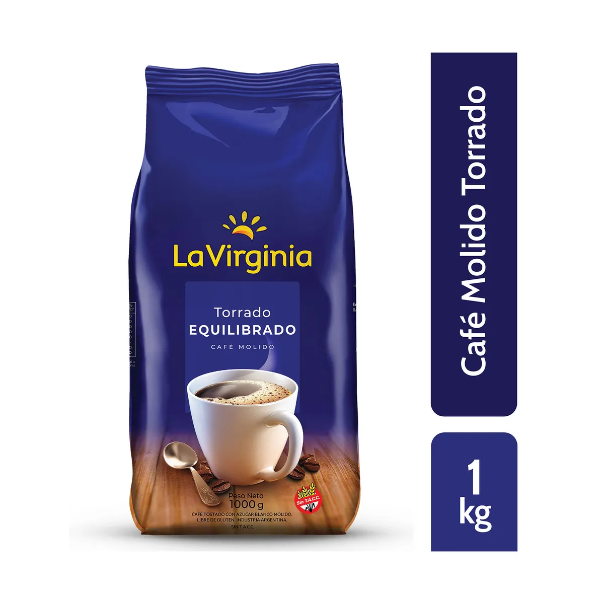 Café molido torrado equilibrado La Virginia paquete 1 kg.